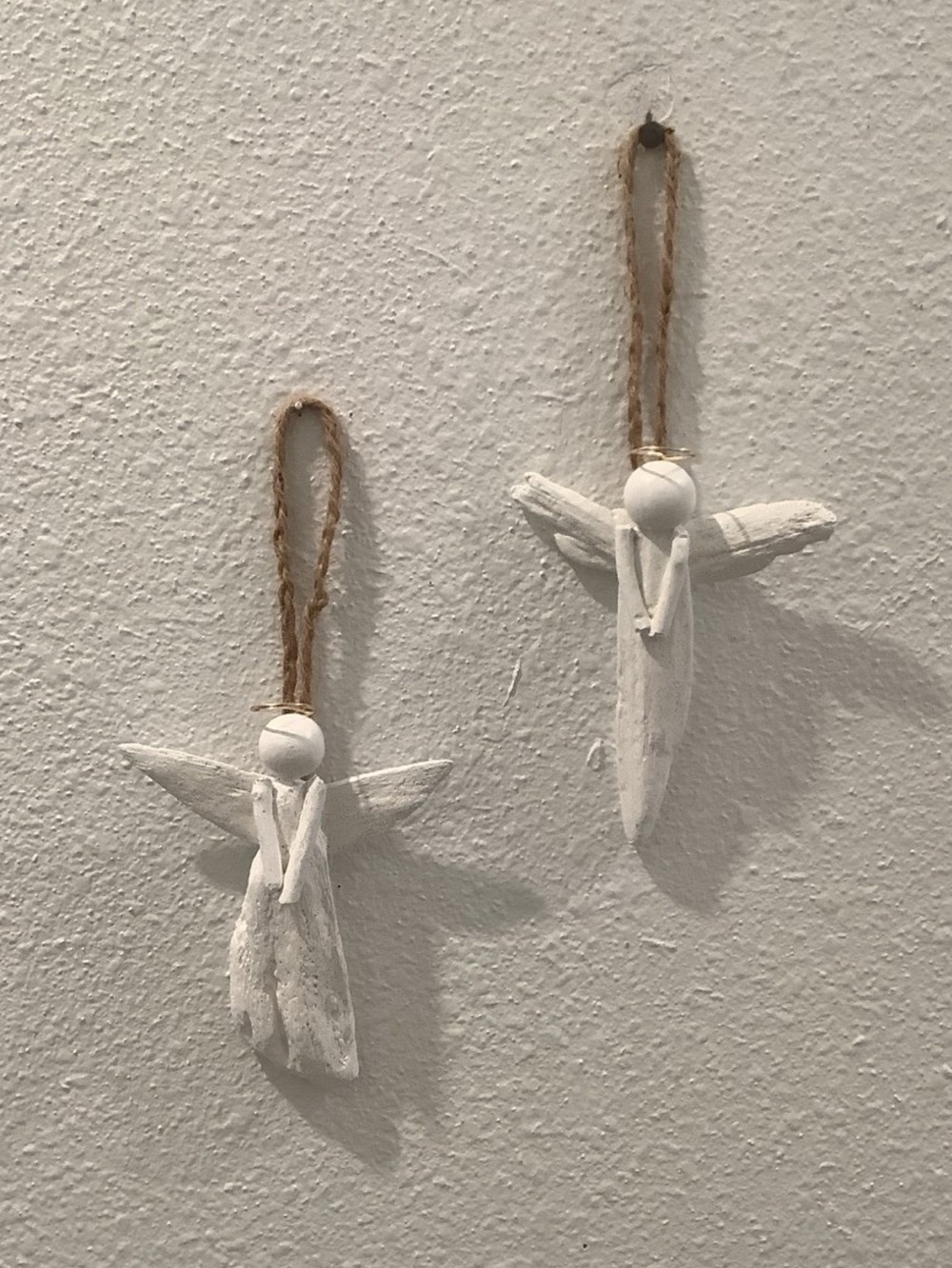 Driftwood Art , Pair of Driftwood Angels , Angel Art , Angel Ornaments, Wall Art